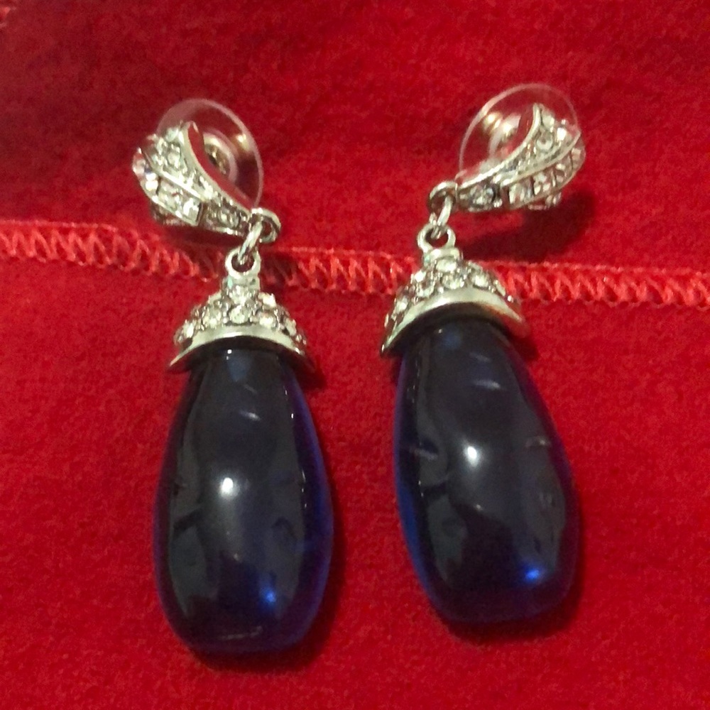 Kenneth Jay Lane Sapphire color earrings